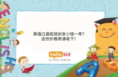 英语口语班培训多少钱一年?这份价格表请收下!